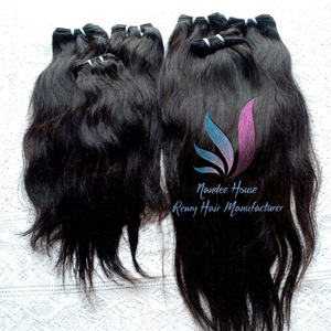 NANDEE HOUSE Indian 100% Virgin Remy Human Hair Extensions Single Donor Silky Waves Temple Bundle 100g 22" Length <b>Machine</b> Double - Product Image 1
