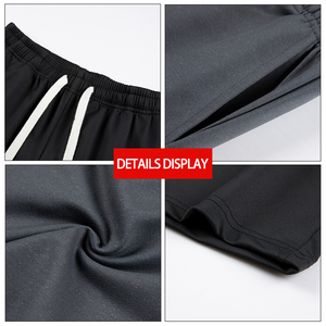 Pantaloncini Sportivi <span class=keywords><strong>Bermuda</strong></span> da <span class=keywords><strong>Uomo</strong></span> in Maglia Tinta Unita di Alta Qualità con LOGO Personalizzato, 240GSM, con Coulisse e Vita Elastica, Traspiranti, Vendita all'Ingrosso - Product Image 5