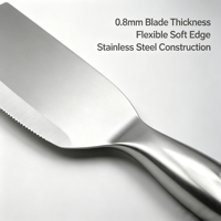 Spatule à peinture industrielle en acier inoxydable de qualité professionnelle, à tête plate, type couteau plat, bord flexible, épaisseur de la lame 0,8 mm, OEM