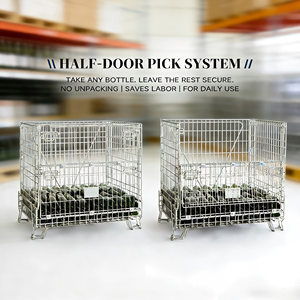 Conteneur en treillis métallique galvanisé de service moyen TER, pliable, empilable, personnalisable, <span class=keywords><strong>cage</strong></span> de stockage de sécurité soudée - Product Image 4