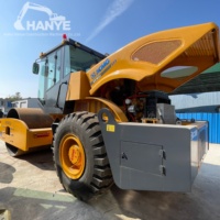 مدحلة طرق اهتزازية أحادية الأسطوانة مستعملة XCMG XS183J بوزن 18 طن بمحرك شانغتشاي لدمك التربة والأسفلت لبناء الطرق السريعة