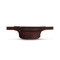 Sac banane en cuir véritable anti-RFID avec logo personnalisé, pochette à bandoulière zippée unisexe portable pour voyage et activités de plein air