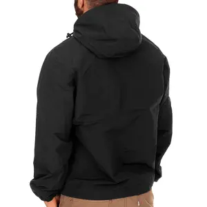 स्क्रीन प्रिंटिंग लोगो काले Oem जैकेट प्रिंट आधा ज़िप सादे नायलॉन स्वेटर Mens हूडि कस्टम जैकेट Windbreaker