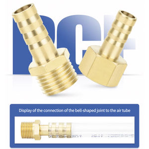 Conector de Cobre Tipo Pagoda de 1/8\", 1/4\", 3/8\", 1/2\" de Espesor, Rosca Interior y Exterior, Accesorios de Unión Neumática, 1/8\", 1/4\", 3/8\" Neumático - Product Image 3