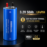 Celda de batería LiFePO4 de 3.2V 50Ah con tornillo M6, más de 2000 ciclos, recargable, de fosfato de hierro y litio para carrito de golf y RV