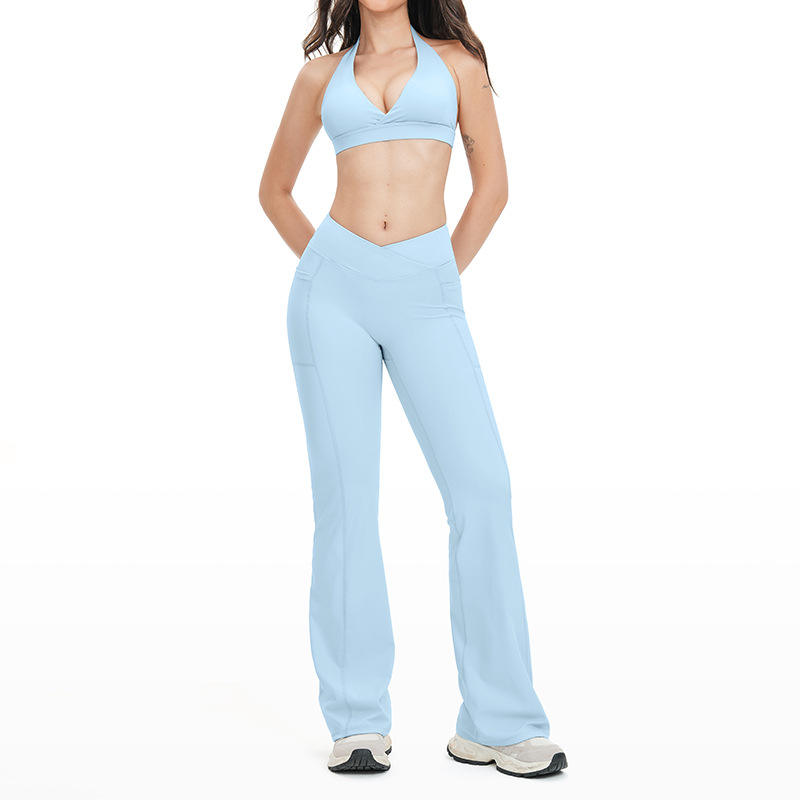 Light Blue bra+flare pants