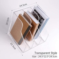 Organizador de libros de plástico, caja de documentos de acrílico transparente de escritorio, carpeta de archivos para documentos de oficina