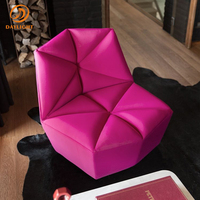 Fauteuil d'appoint géométrique moderne, fauteuil rembourré en cuir avec base en étoile pour salon et chambre à coucher