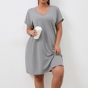 Vestido Casual <span class=keywords><strong>de</strong></span> Color Sólido para <span class=keywords><strong>Mujer</strong></span>, Camiseta <span class=keywords><strong>de</strong></span> Uso Diario, Camisetas para <span class=keywords><strong>Mujer</strong></span>, Vestido Corto <span class=keywords><strong>de</strong></span> Verano - Product Image 5