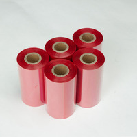 Pita Printer TTR 110*300 lilin Resin warna lilin hitam pita Printer tinta kode batang untuk Zebra TSC GODEX