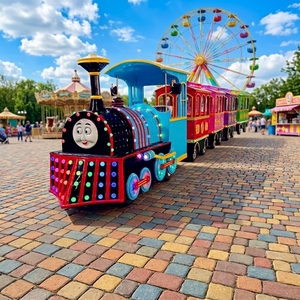 Treno Senza Binari in Fibra di Vetro, Velocità 0-20km/<span class=keywords><strong>h</strong></span>, Attrazione per Parchi Divertimento e Luna Park, per Adulti, Capacità Oltre 500kg - Product Image 1