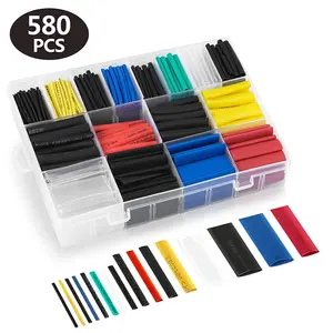 580 pièces multicolore thermorétractable tube ensemble polyoléfine assortiment envelopper fil câble manchon Kit 2:1 isolation rétractable Tube