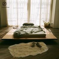 Eichen-Tatami-Plattformbett ohne Kopfteil, Bodennahes Bett 1,8m im Homestay-Stil, Loft-Anpassung möglich