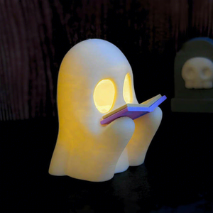 Luz Decorativa LED de Halloween con Diseño de Fantasma Leyendo, Funciona con Pilas, de Plástico, para Decoración Espeluznante del Hogar - Product Image 1
