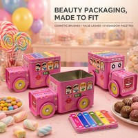 Boîte en fer blanc personnalisée en forme de voiture avec roulettes, amovible, qualité alimentaire, pour emballage de bonbons, vente en gros d'usine