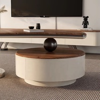 Meuble TV populaire en bois massif, table de salon, nouveaux designs, table basse en forme de feuille et meuble TV en MDF, ensemble de meubles modernes pour la maison
