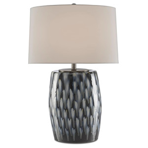 Artisan Green Reactive Glaze Ceramic Table Lamp with Beige Linen Shade | Earthy Rustic Lighting for Boho & Farmhouse Hotel Decor - Product Image 6