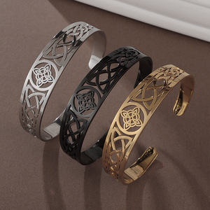 Women's &amp; Men's Witch <strong>Knot</strong> <strong>Bracelet</strong> - Adjustable Open Cuff Stainless Steel Bangles <strong>Knot</strong> Jewelry for Men and Women NZBR-00156 - Product Image 1