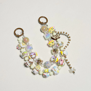 Colgante de llavero de doble cadena con encantadores personajes bonitos pintados a mano Material de Lucite transparente para teléfonos móviles y bolsos - Product Image 6