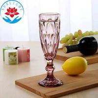 Verres à vin en verre coloré vintage pour mariage, fête, gobelets à champagne verts, verres à eau, bleu gris, violet-rose