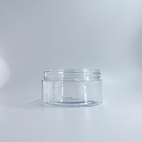 Emballage cosmétique de haute qualité, pot en plastique PET de 200 ml, 300 ml, 400 ml, 500 ml avec couvercle à clip et cuillère pour tampons en coton
