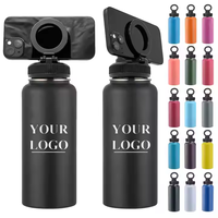 Bouteille d'eau magnétique Support pour téléphone portable Magsafe Thermos Flask Tripod Bouteille d'eau isolée avec support magnétique pour téléphone