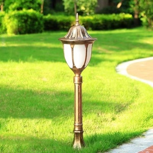 Outdoor <b>Solar</b> Garden <b>Light</b> <b>Post</b> LED Iron Pole Glass Shade 2700K Warm White IP66 Weatherproof Motion Sensor 10-Year Warranty - Product Image 4