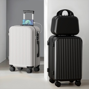 Nouvelle <span class=keywords><strong>valise</strong></span> à roulettes légère et portable de 20 pouces, imperméable, avec mot de passe, couleur contrastée, robuste, durable, poignée souple, roulettes - Product Image 6