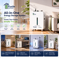 Système de stockage d'énergie AC tout-en-un 5 kWh avec batterie LiFePO4, onduleur solaire 6200 W intégré avec MPPT, onde sinusoïdale pure, empilable pour la maison