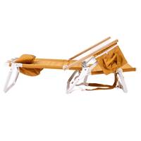 Chaise de plage portable personnalisée de luxe pour l'extérieur en aluminium et en toile chaise inclinable vintage pliante de qualité supérieure tommy avec poche latérale