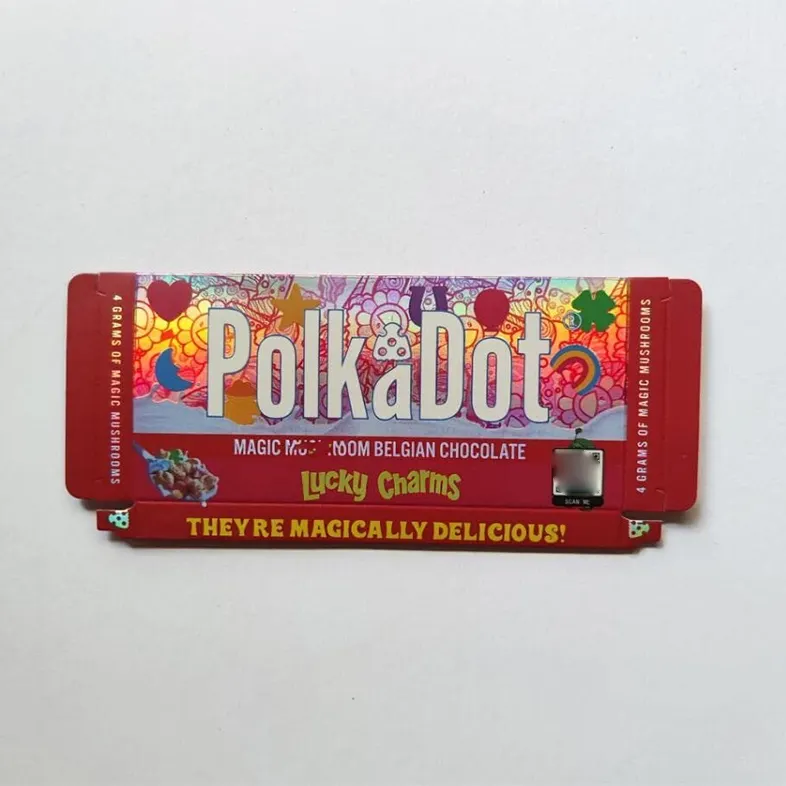 Scatola di goffratura con scatola di goffratura con ologramma personalizzato scatola per barrette di cioccolato ai funghi