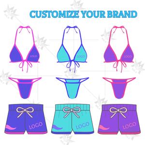 Swimwear Manufacturer Customized <strong>Bikini</strong> Sets <strong>Women's</strong> Short Sleeve Tops OEM Swimwear Swim Shorts <strong>Hot</strong> <strong>Bikini</strong> - Product Image 3