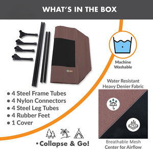 Переносная приподнятая охлаждающая дышащая приподнятая кровать для собак с ногами для лагеря на открытом воздухе - Product Image 4