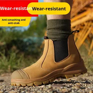 <b>Men's</b> European Standard Anti-Smash Anti-Puncture Leather <b>Work</b> <b>Shoes</b> Dirt-Resistant Construction Site Safety Boots - Product Image 3