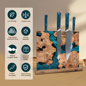 Tùy chỉnh nhựa bằng gỗ Dao Chủ mạnh mẽ từ dao khối miễn phí-đứng đôi bên nhà bếp Dao Chủ bán buôn - Product Image 3