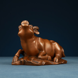 Copper Ox Zodiac Figurine Feng Shui <b>Desk</b> Ornament Home Office Decoration Chinese New Year Gift Single Piece - Product Image 2
