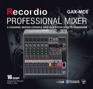 Mezclador <span class=keywords><strong>de</strong></span> Audio <span class=keywords><strong>de</strong></span> <span class=keywords><strong>mesa</strong></span>, GAX-MC6, Recordio, venta al por mayor - Product Image 2