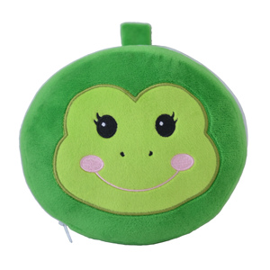 Cuscino da Viaggio 2-in-1 a Forma di Rana con Maschera per Occhi, Morbido Cuscino in Peluche per Aereo e Ufficio - Product Image 3