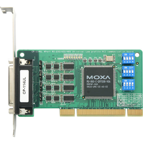 Moxa Cp-114ul 4port Rs-232/422/485 Pci Serial Board Universal Communication Card