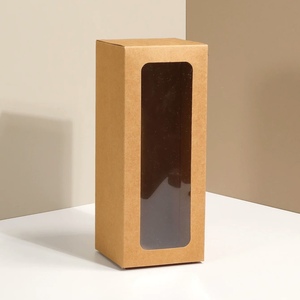 Cajas Rectangulares de Papel <span class=keywords><strong>Kraft</strong></span> Personalizadas con Ventana Transparente en la Parte Delantera, Diseñadas para Empacar Artículos Decorativos Pequeños - Product Image 1