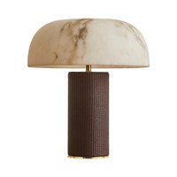Lampe de table espagnole en cuir marbré naturel, fer à repasser, hôtel, chambre à coucher, bureau, table de chevet, éclairage décoratif