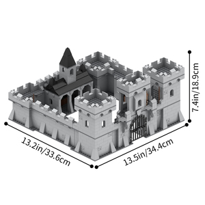 Château médiéval chaud 8 en 1, ruines de guerres, modèle d'action de la nature sauvage de la Seconde Guerre mondiale, ensembles de blocs de construction pour enfants, jouets de puzzle de modèle - Product Image 5