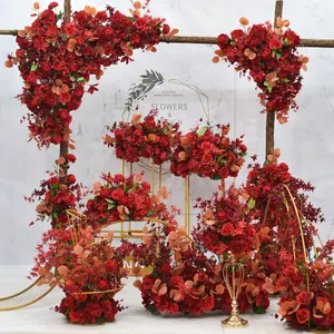 Autres fleurs <span class=keywords><strong>et</strong></span> plantes décoratives <span class=keywords><strong>la</strong></span> <span class=keywords><strong>belle</strong></span> <span class=keywords><strong>et</strong></span> <span class=keywords><strong>la</strong></span> bête Roses artificielles en soie Arche de mariage Toile de fond Décorations de scène - Product Image 1