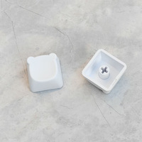 Blank DYE Keycaps White Material Keycaps for DYE Sublimation Bear-Head Shaped Blank Keycaps
