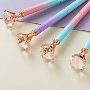 Stylo à bille en métal et cristal avec logo personnalisé, dégradé de diamants, pour cadeaux de papeterie de bureau en gros - Product Image 2
