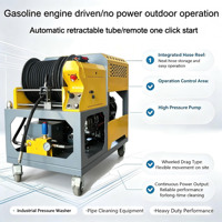 Déboucheur de canalisations à essence 37HP 2900psi 85L/min à débit élevé, avec dérouleur de tuyau automatique et démarrage à distance à un bouton