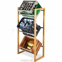 Étagère de rangement autoportante en bambou pour boissons, organiseur de canettes de soda pour la maison