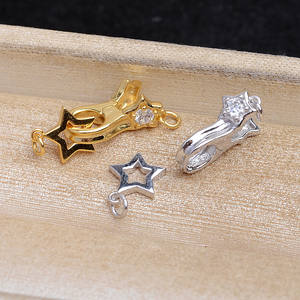 Boucle en argent S925 avec diamant, pendentif, matériel de fabrication de bijoux, accessoires, clip de fixation, boucle à pression 5629 pour bracelet et collier - Product Image 1