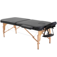 Table de massage électrique moderne en bois de hêtre, pliable en deux, réglable en hauteur, avec éponge haute densité, lit pliant portable pour orthopédie