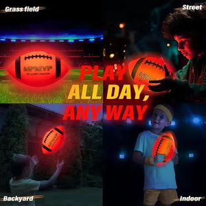 Ballon de rugby gonflable lumineux en plastique pour enfants, jouet sportif pour jeux en extérieur, s'illumine dans le noir, LED, entraînement, jeux de soirée, cadeaux - Product Image 2
